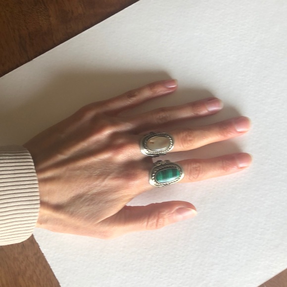 Adjustable Silver Crystal Rings - Picture 4 of 4